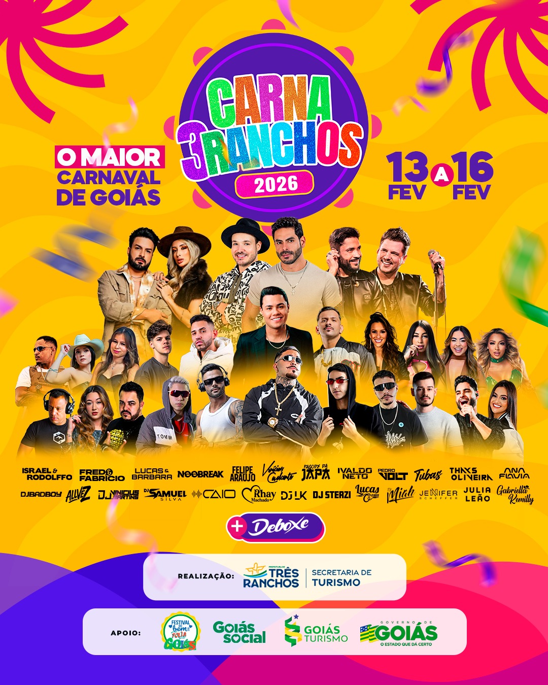 Três Ranchos/GO convida para um dos maiores carnavais de Goiás; confira a programação 