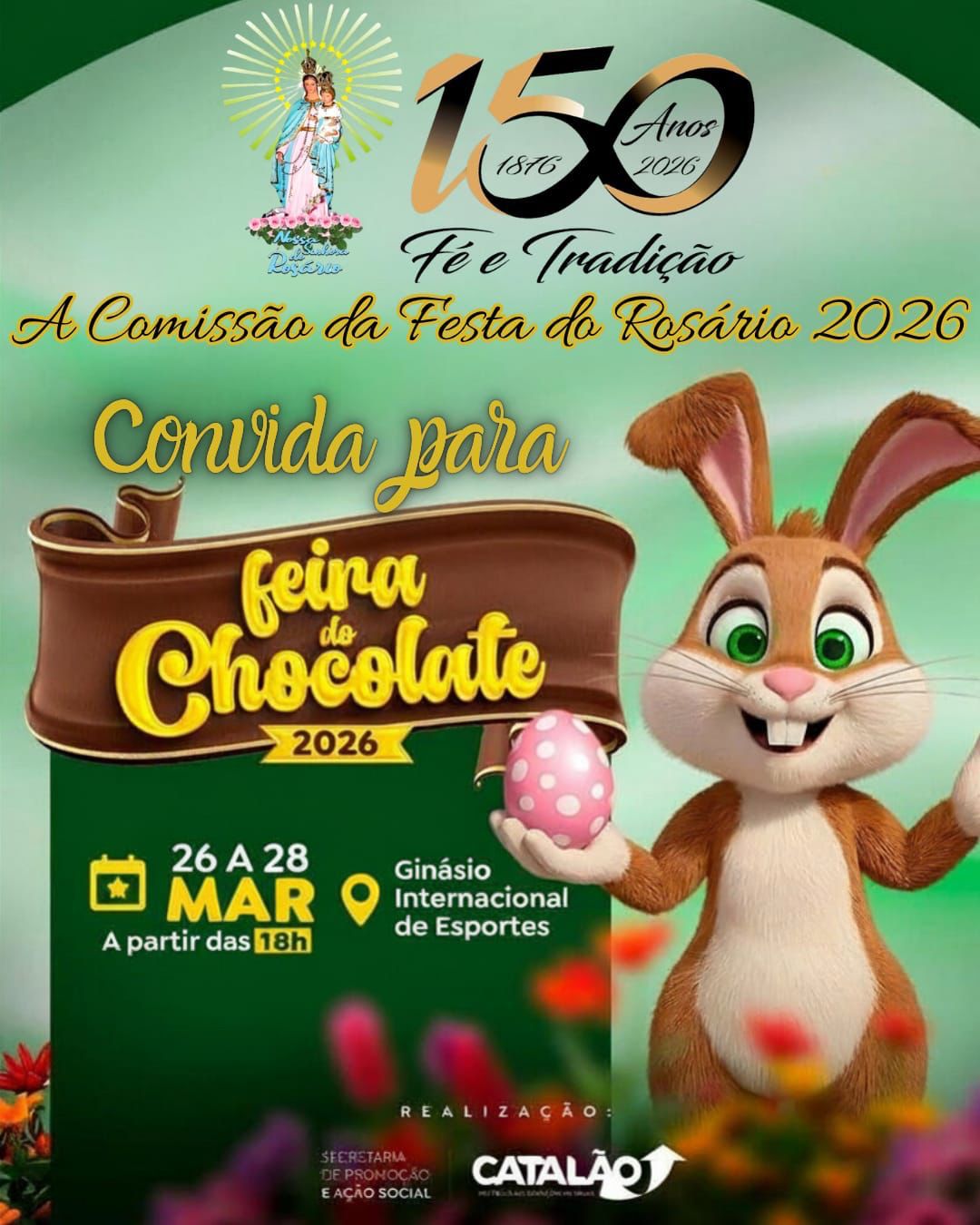 Comissão da Festa do Rosário 2026 convida para a Feira do Chocolate em Catalão